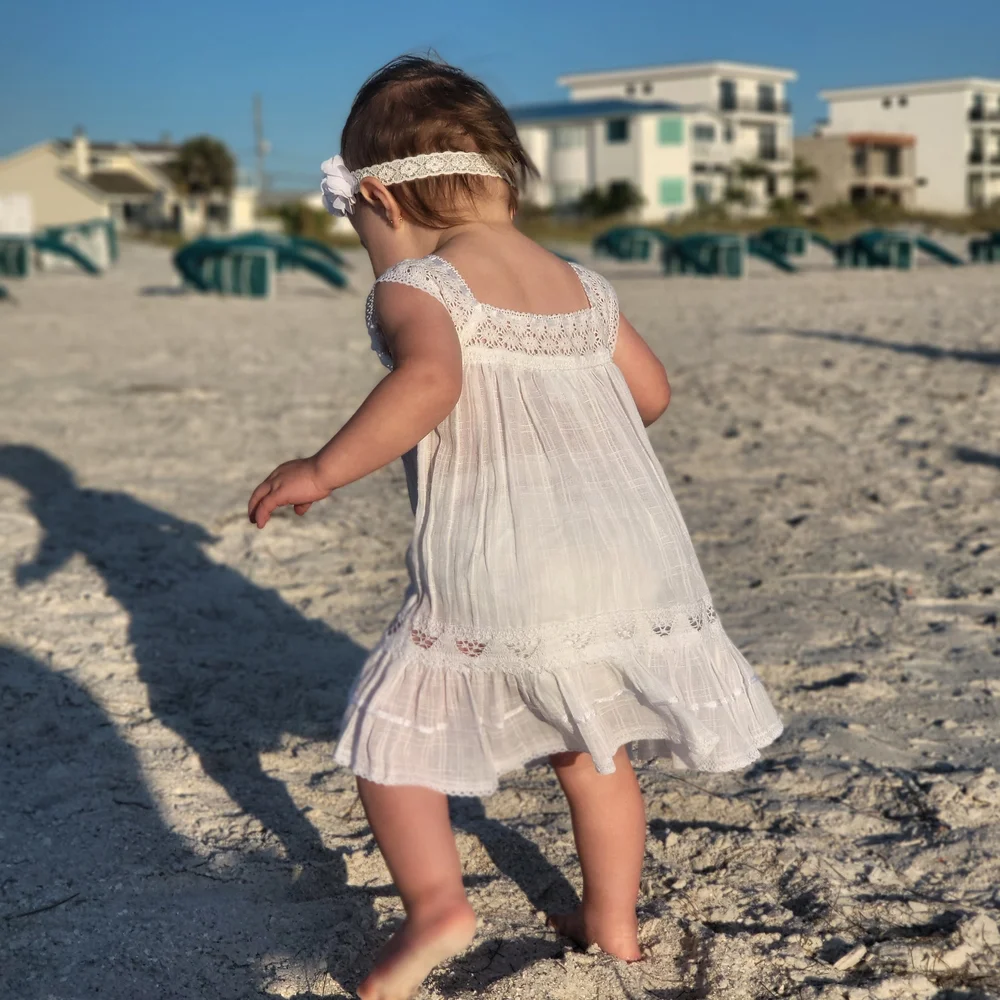 Bundle! 2 Handmade Embroidered White Sleeveless Dresses - Picture 9 of 10